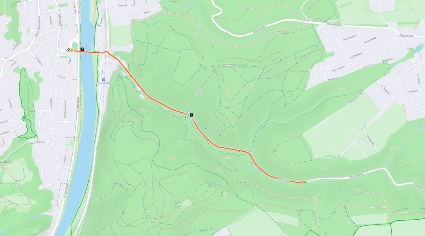 Same area on Strava